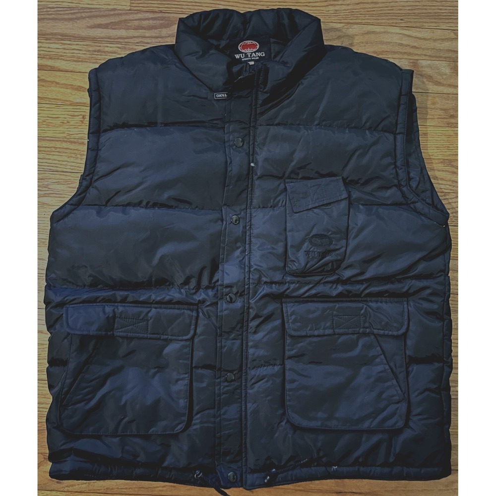 Wu Tang Sports Wear Black Utility Puffer Down Vest Jacket Men XXL
